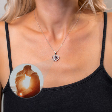 Lovers Photo Necklace Photo Personalised Necklace - Photo Necklace - Photo Projection Necklace Necklace Silver Brother & Sisters